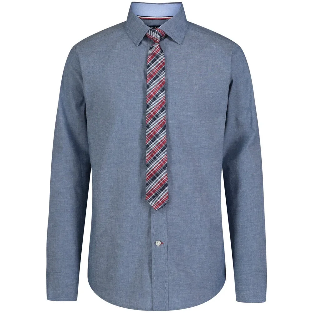 Tommy Hilfiger Boys' Stretch Chambray Shirt Tie Set, Size 16